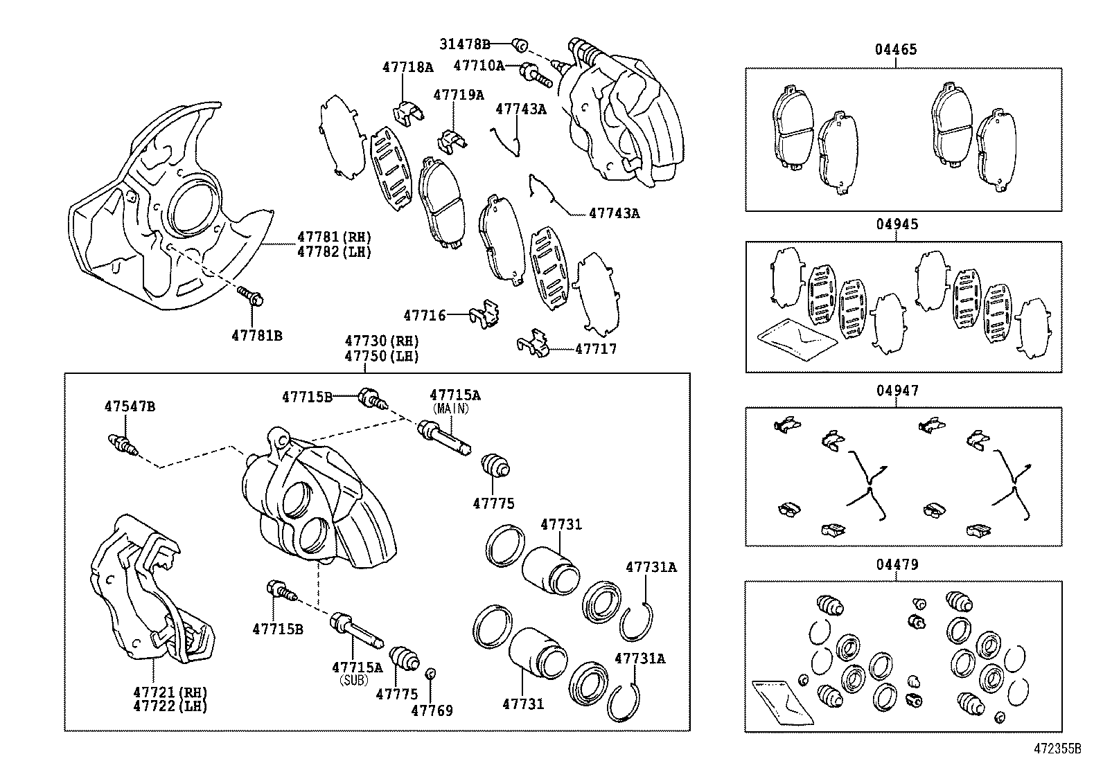 04465-30231 PAD KIT, DISC BRAKE, FRONT product image