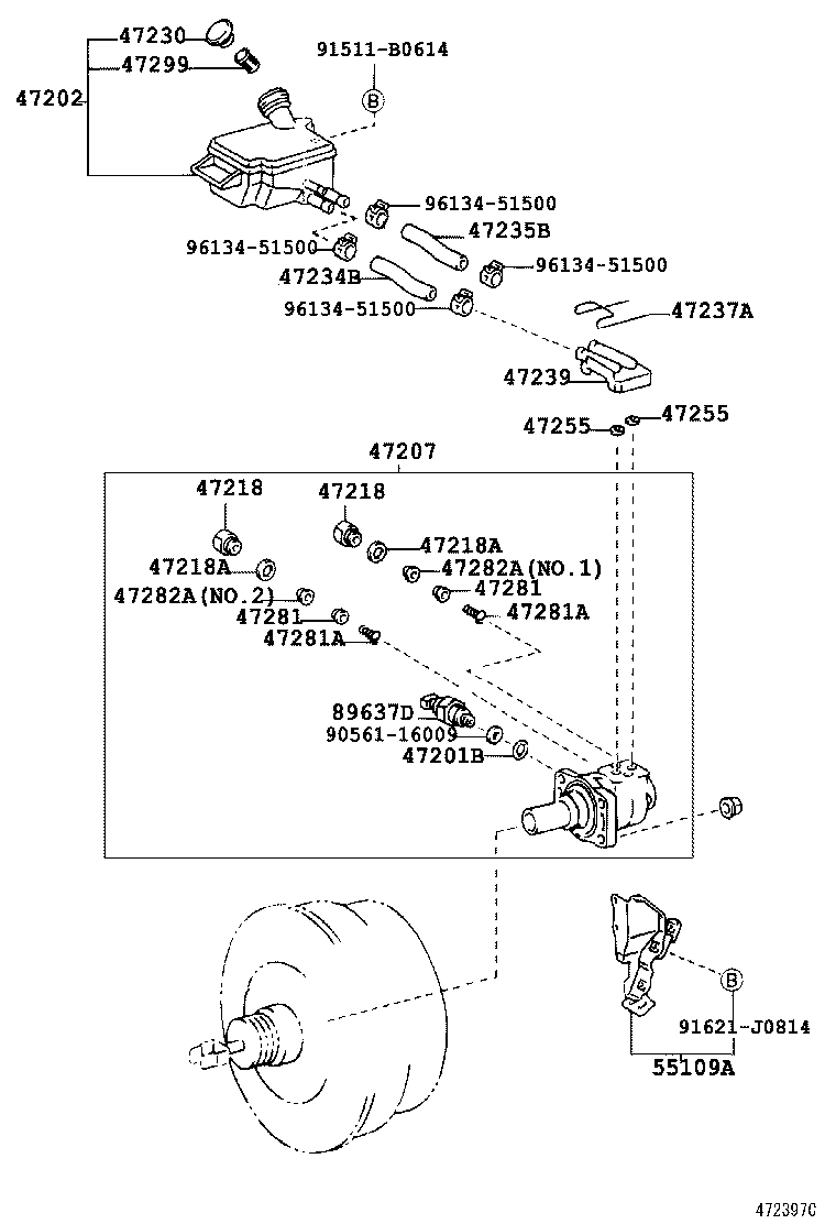 47220-37070 RESERVOIR SUB-ASSY, BRAKE MASTER CYLINDER product image