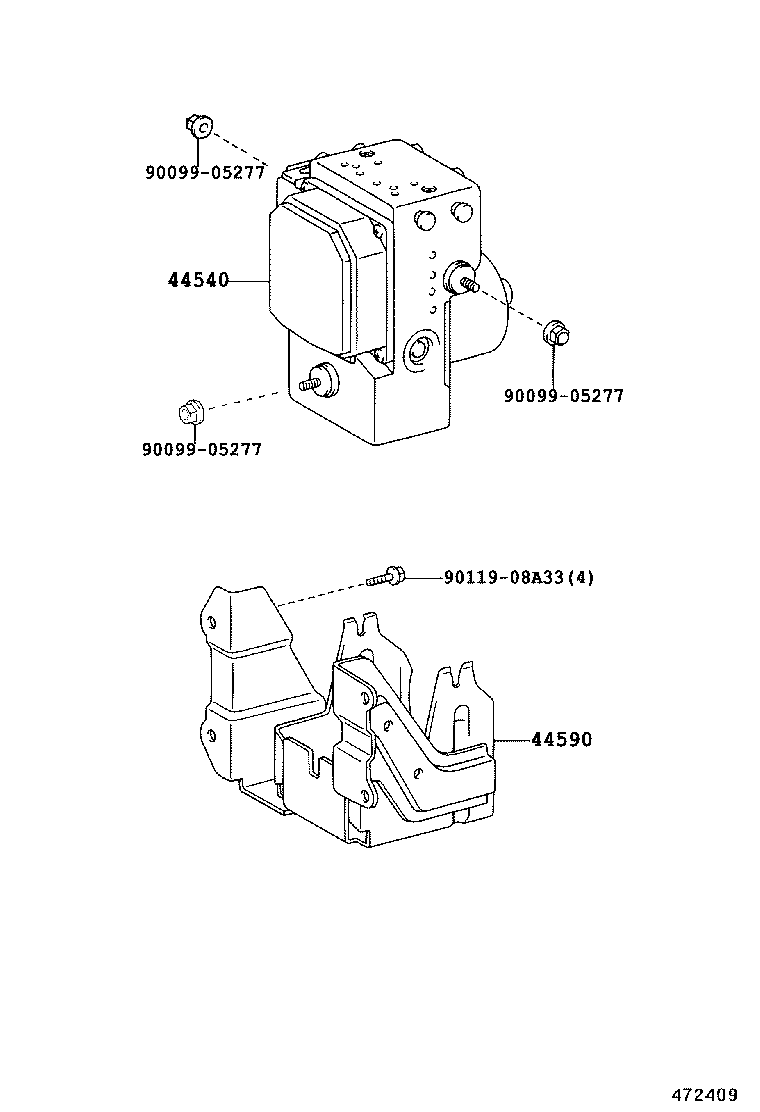 44050-37010 ACTUATOR ASSY, ABS & TRACTION product image