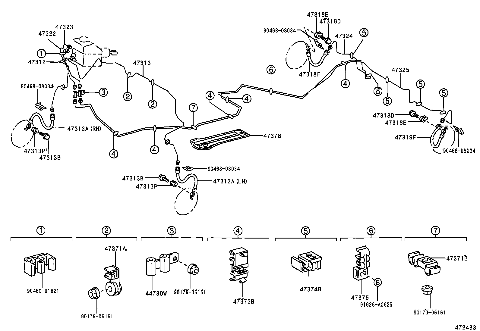47313-30420 TUBE, FRONT BRAKE, NO.4 product image