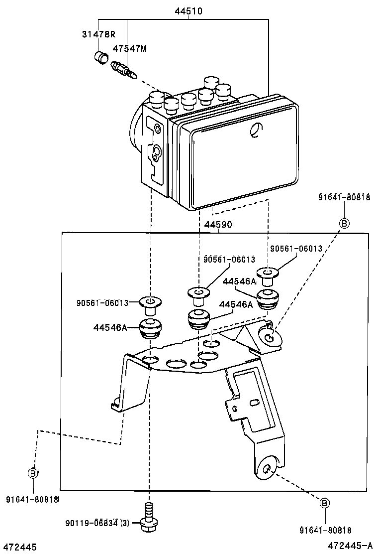 44590-44050 BRACKET ASSY, BRAKE ACTUATOR product image