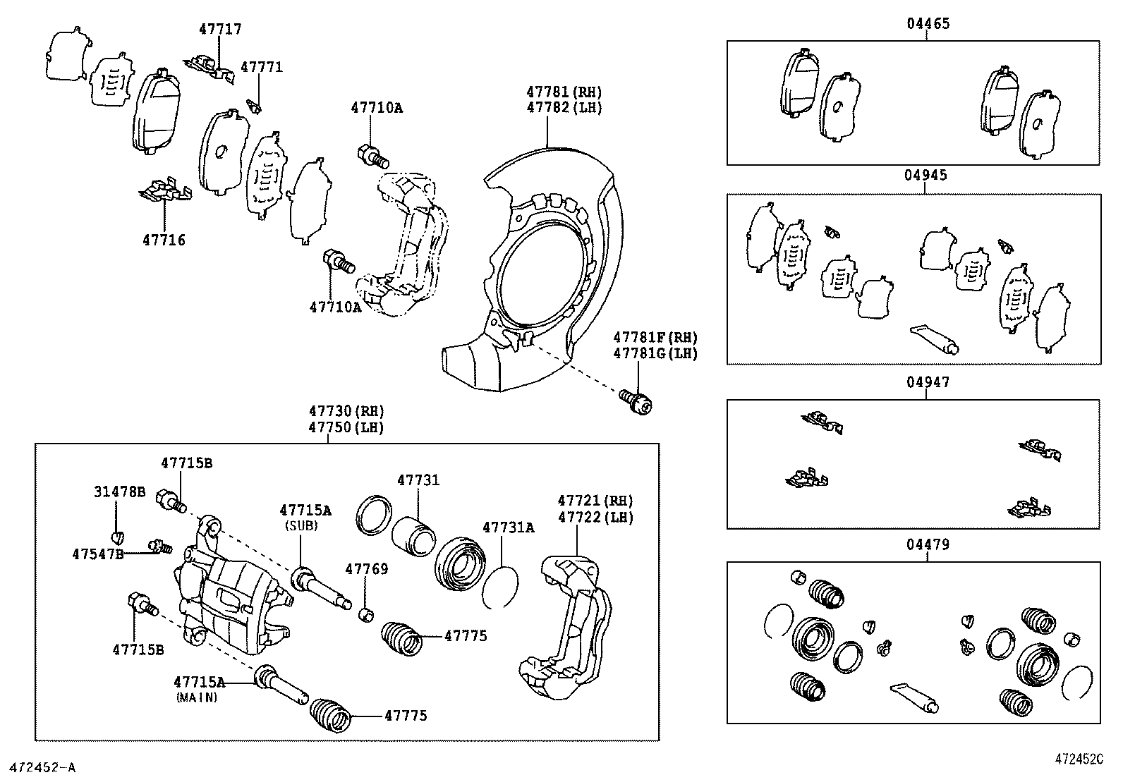 04465-44050 PAD KIT, DISC BRAKE, FRONT product image