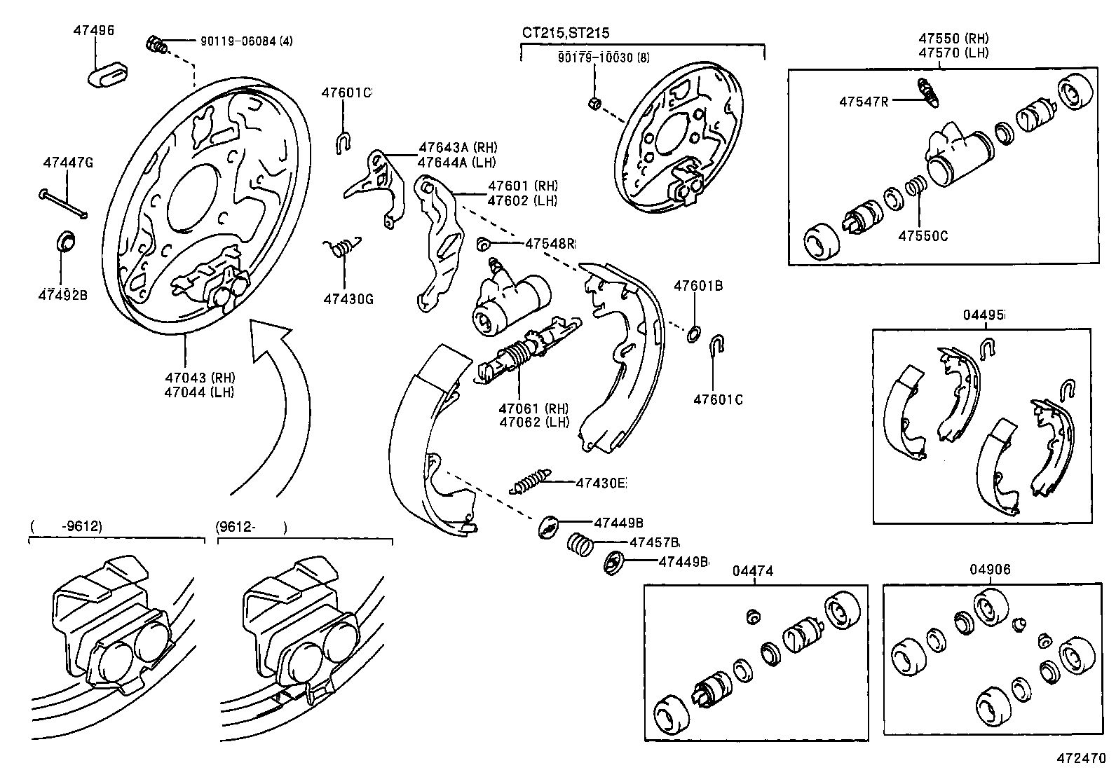 47061-20030 STRUT SET, PARKING BRAKE SHOE, RH product image