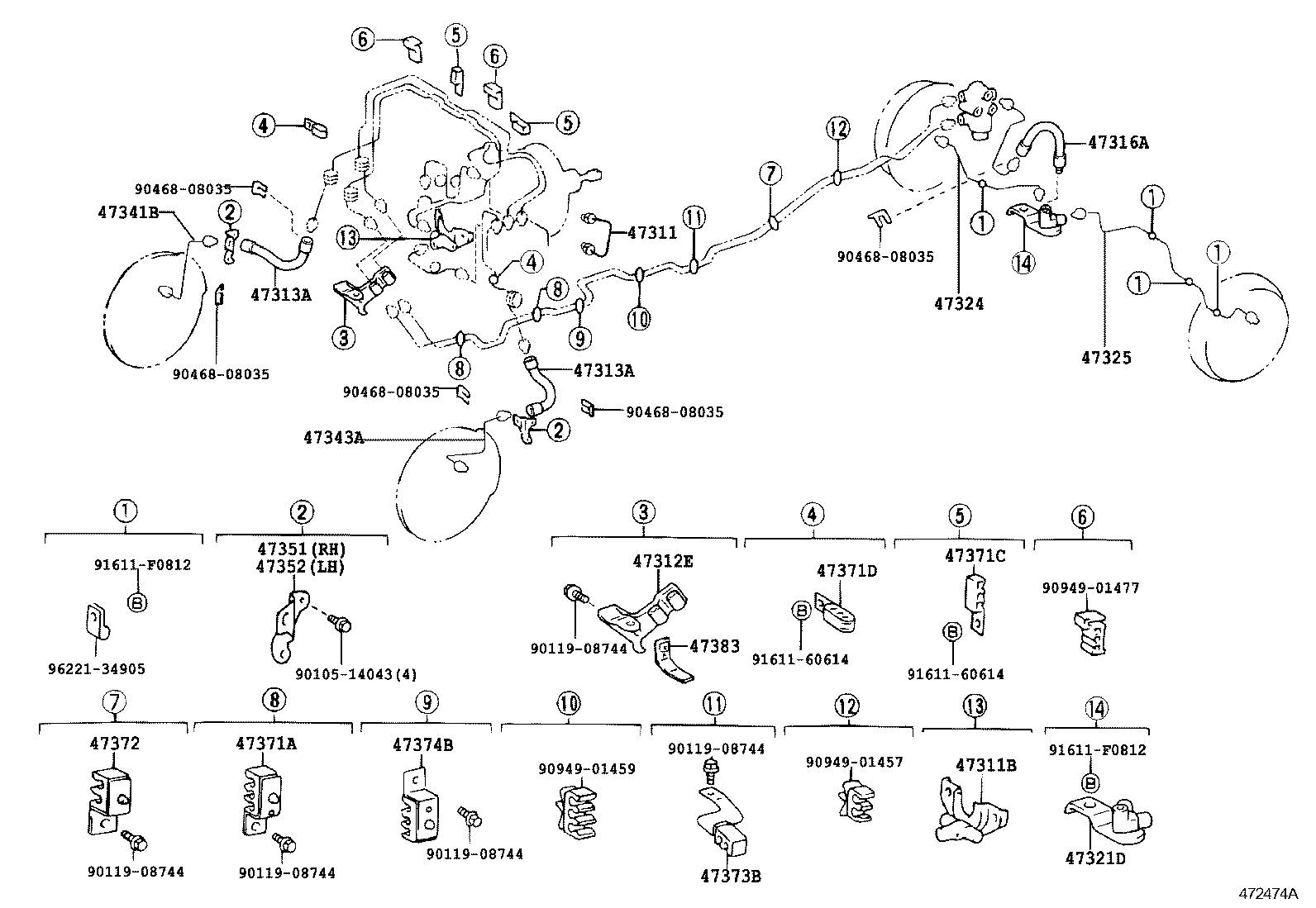 47321-35590 TUBE, REAR BRAKE, NO.1 product image