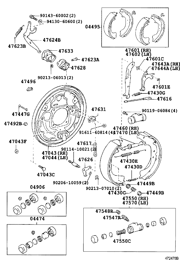 04495-26061 SHOE KIT, REAR BRAKE product image