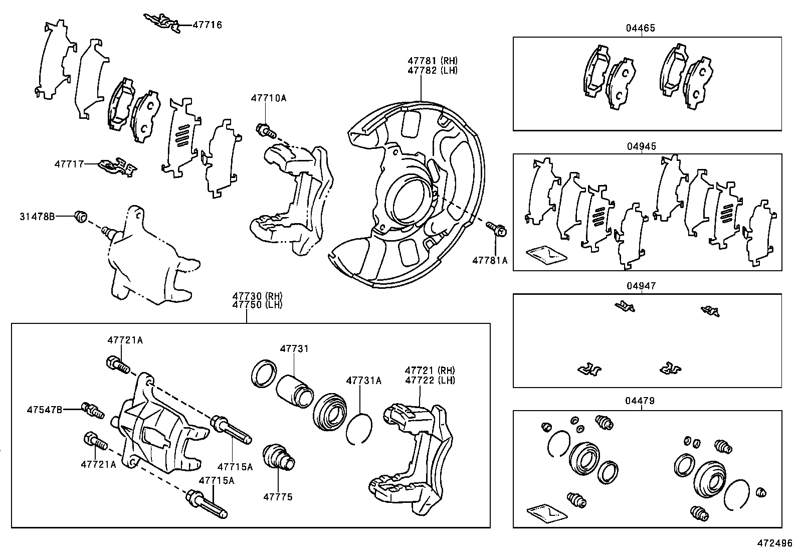 04465-13040 PAD KIT, DISC BRAKE, FRONT product image