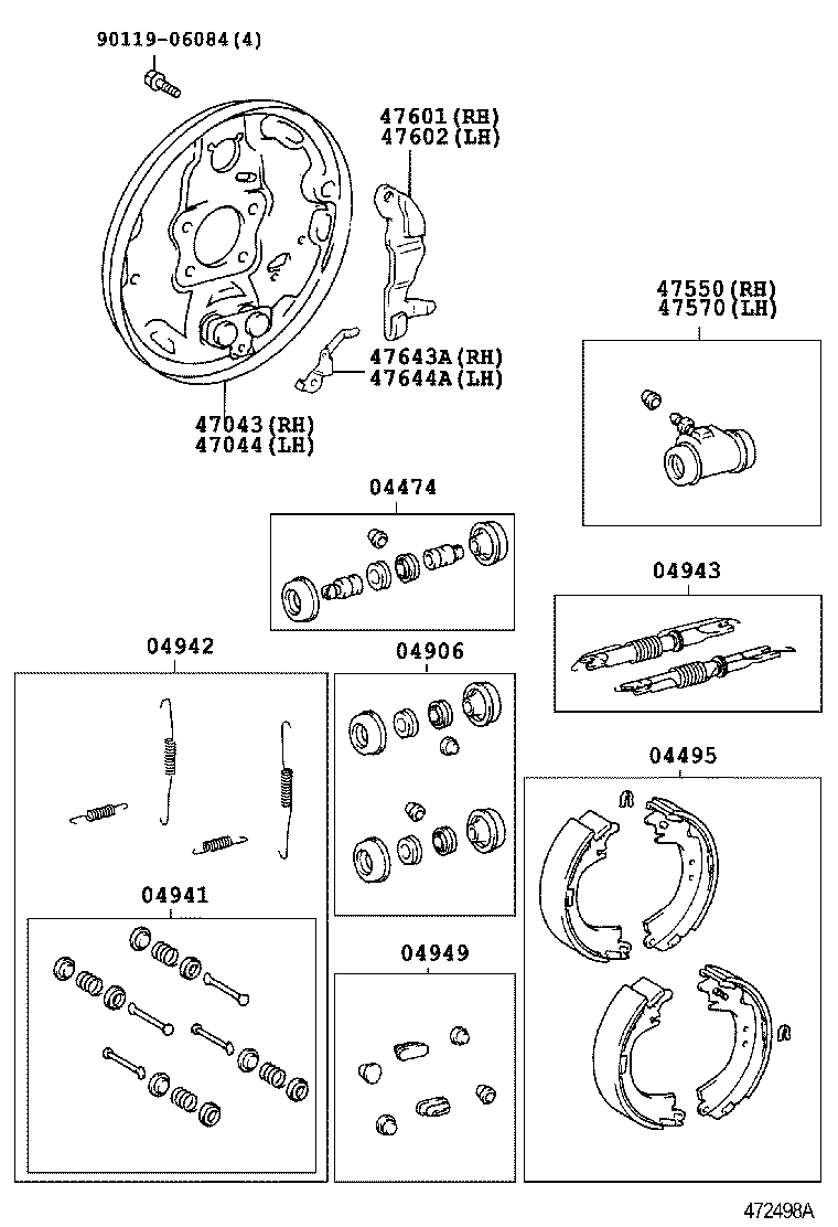 04495-63011 SHOE KIT, REAR BRAKE product image