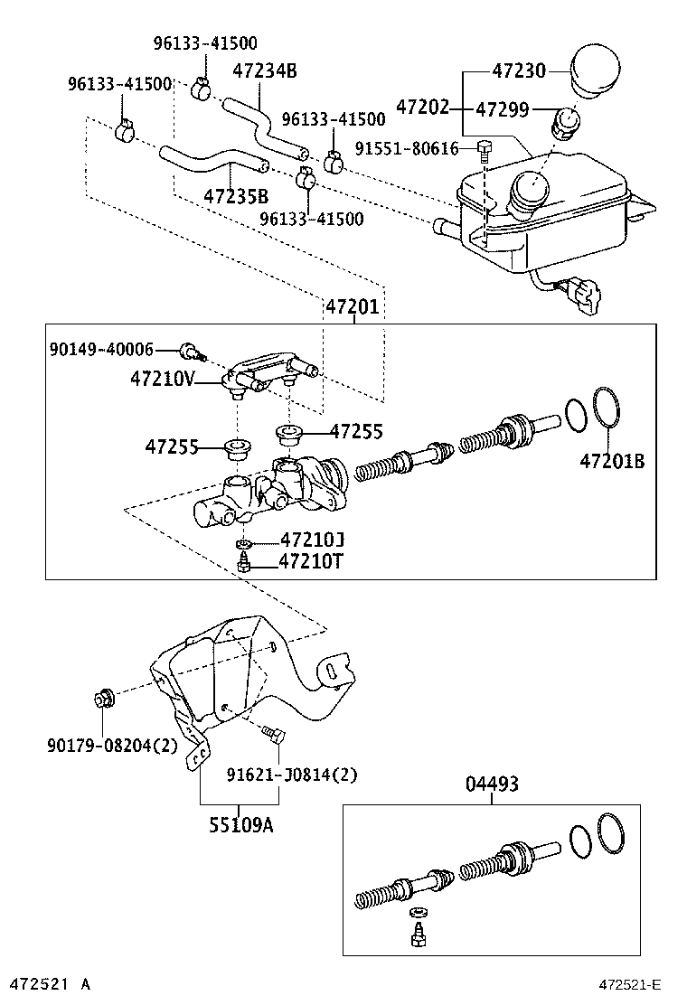 47235-37190 TUBE, BRAKE MASTER CYRINDER RESERVOIR, NO.2 product image