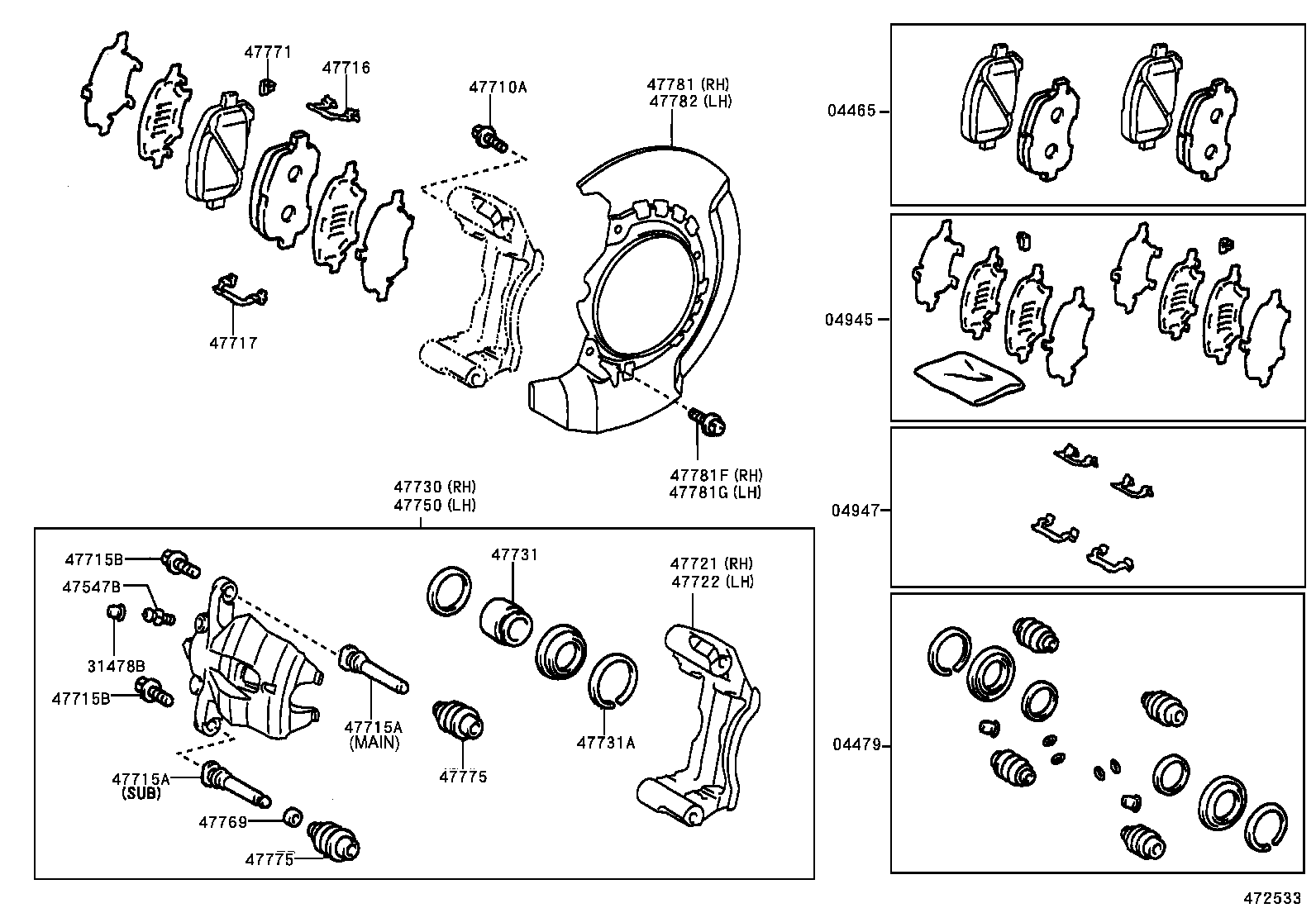 04465-44100 PAD KIT, DISC BRAKE, FRONT product image