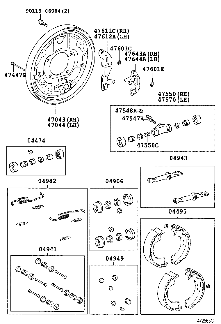 04942-33010 SPRING KIT, REAR BRAKE product image