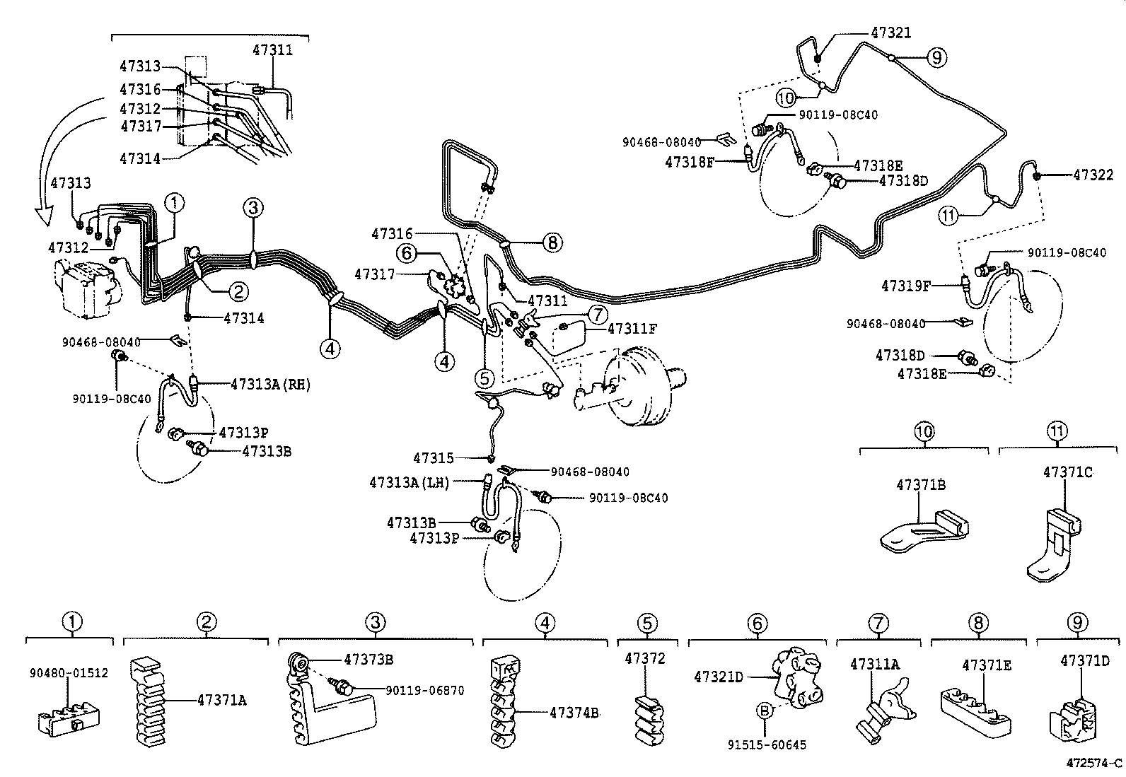 47311-33130 TUBE, FRONT BRAKE, FRAME NO.1 product image