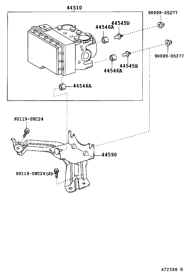 44572-33020 HOSE, BRAKE ACTUATOR, NO.2 product image