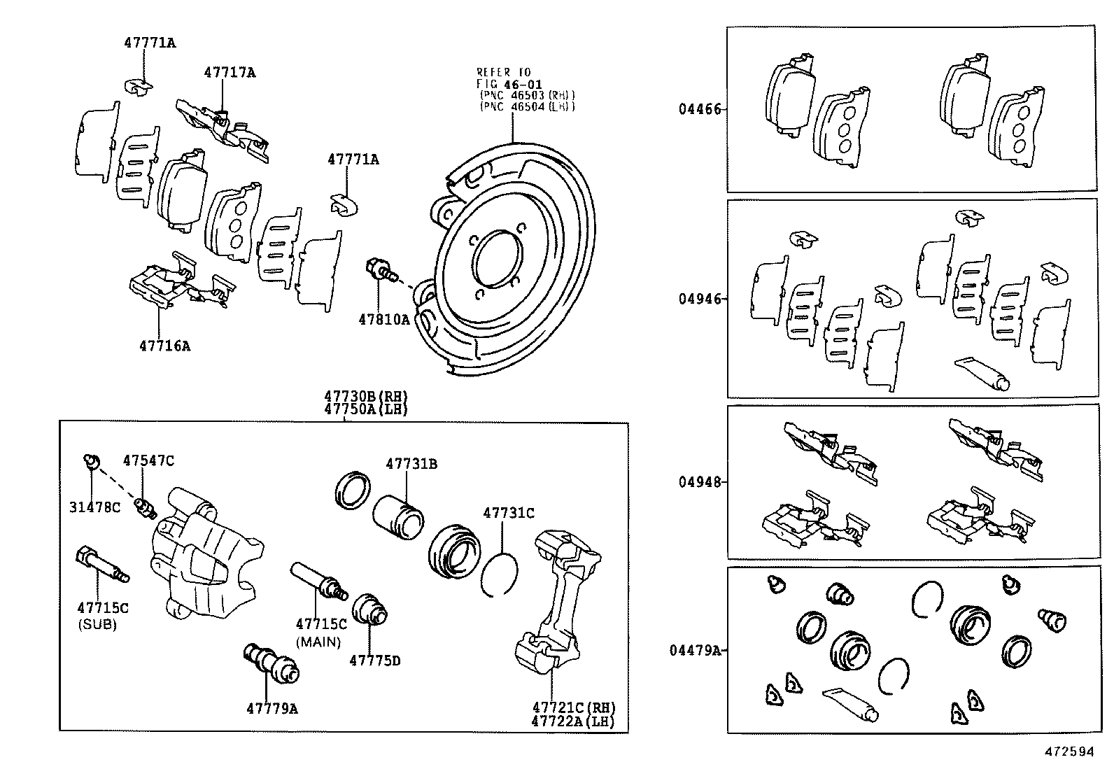 04466-33150 PAD KIT, DISC BRAKE, REAR product image