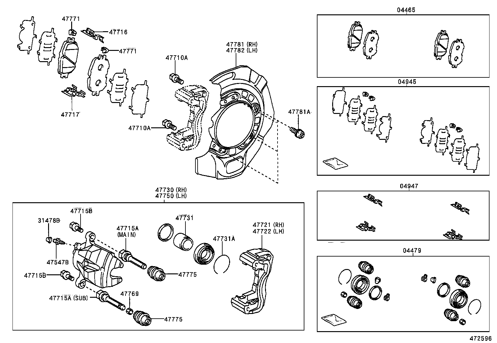 04465-33280 PAD KIT, DISC BRAKE, FRONT product image