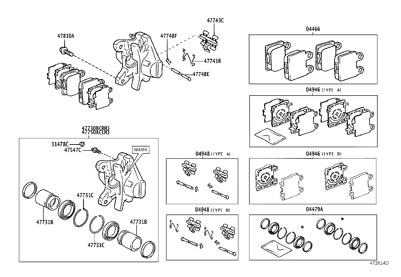 04946-53010 SHIM KIT, ANTI SQUEAL(FOR REAR DISC BRAKE) product image