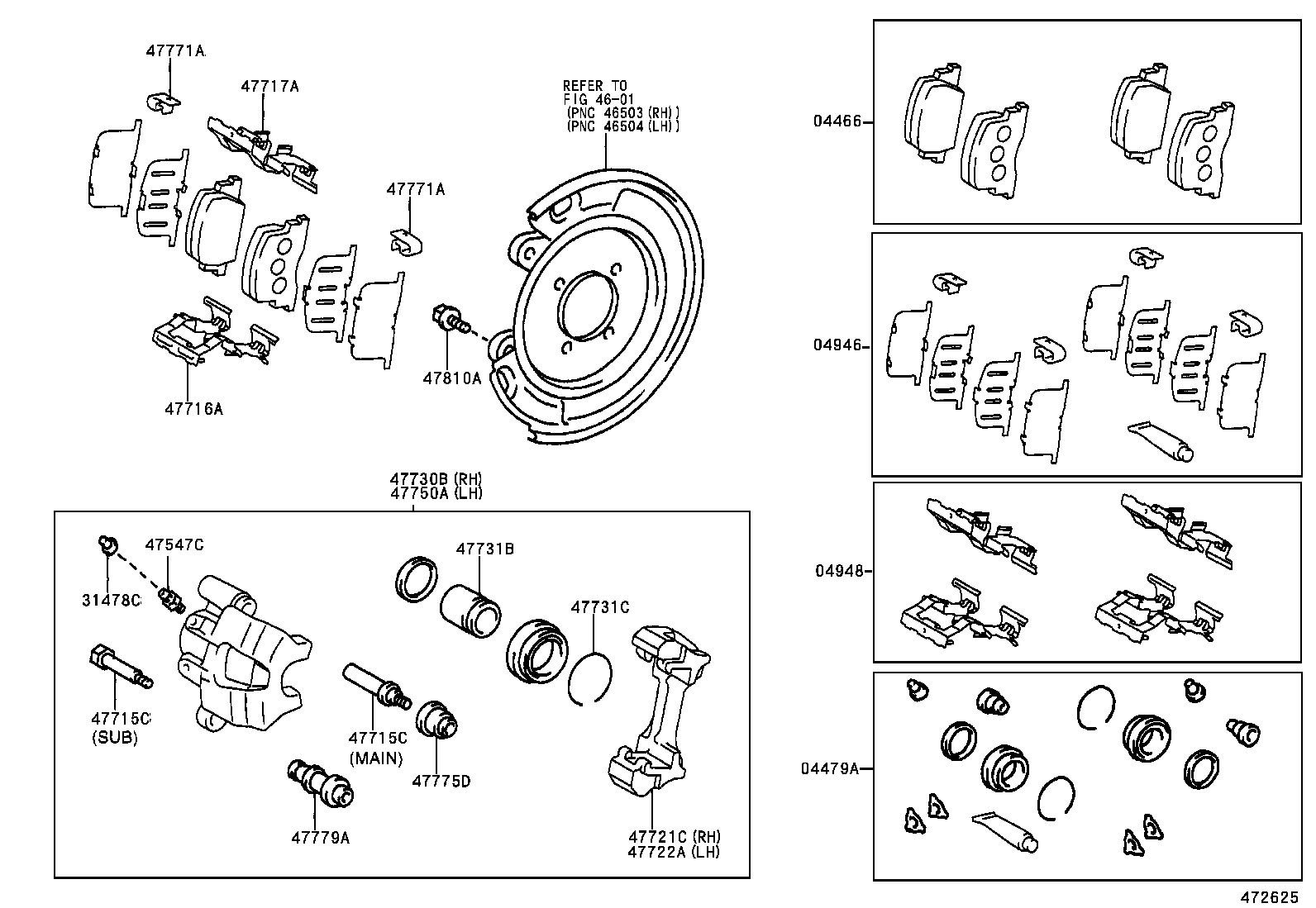 04946-06010 SHIM KIT, ANTI SQUEAL(FOR REAR DISC BRAKE) product image