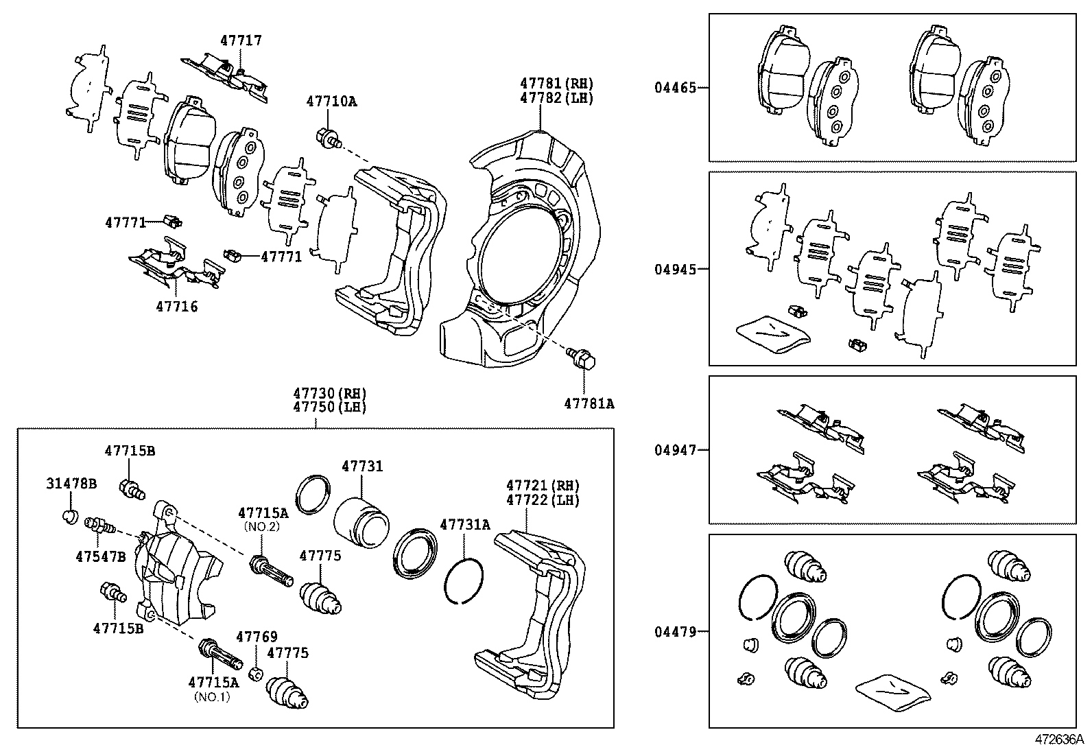 47721-06080 MOUNTING, FRONT DISC BRAKE CYLINDER, RH product image