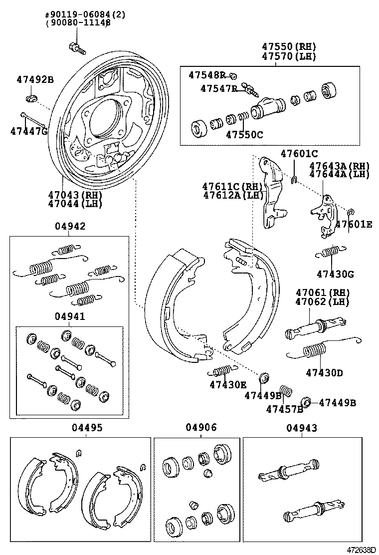 04943-06010 STRUT KIT, REAR BRAKE, RH product image