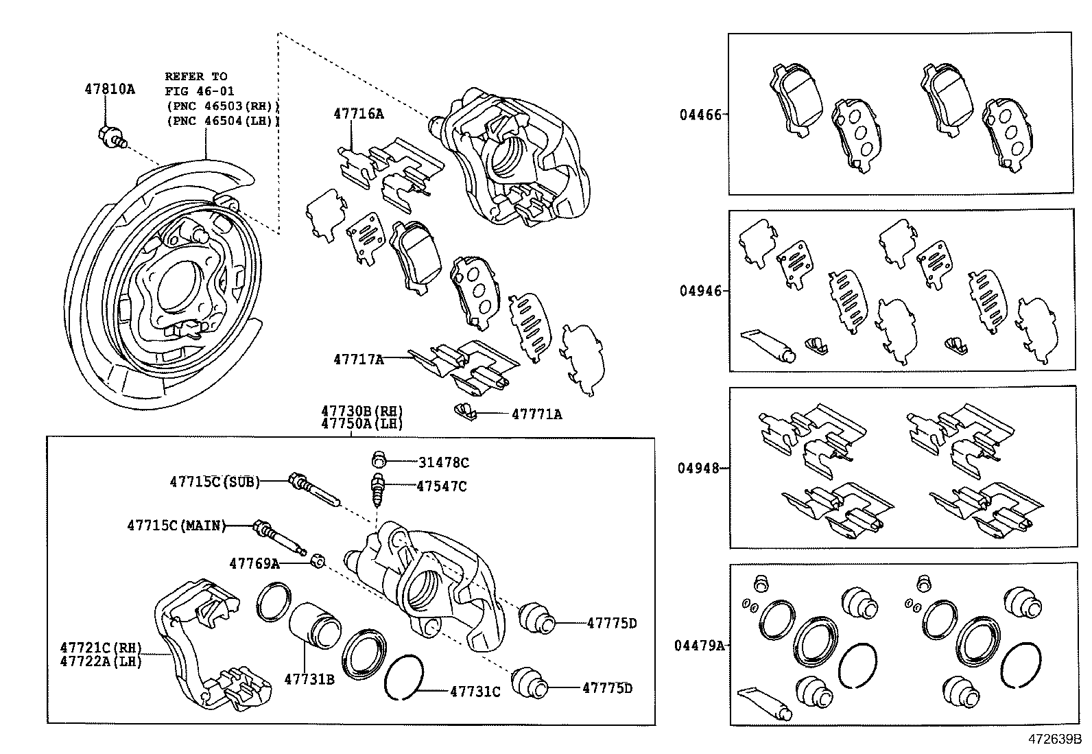 04479-07080 CYLINDER KIT, DISC BRAKE, REAR product image