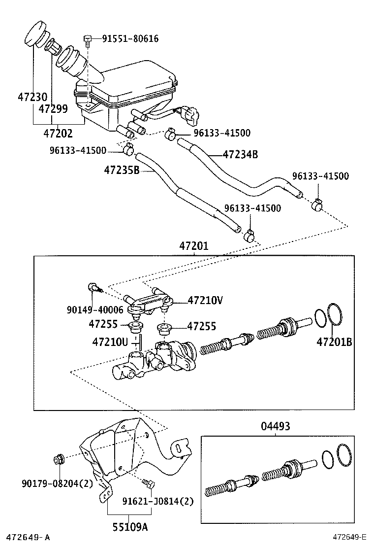 47235-37190 TUBE, BRAKE MASTER CYRINDER RESERVOIR, NO.2 product image