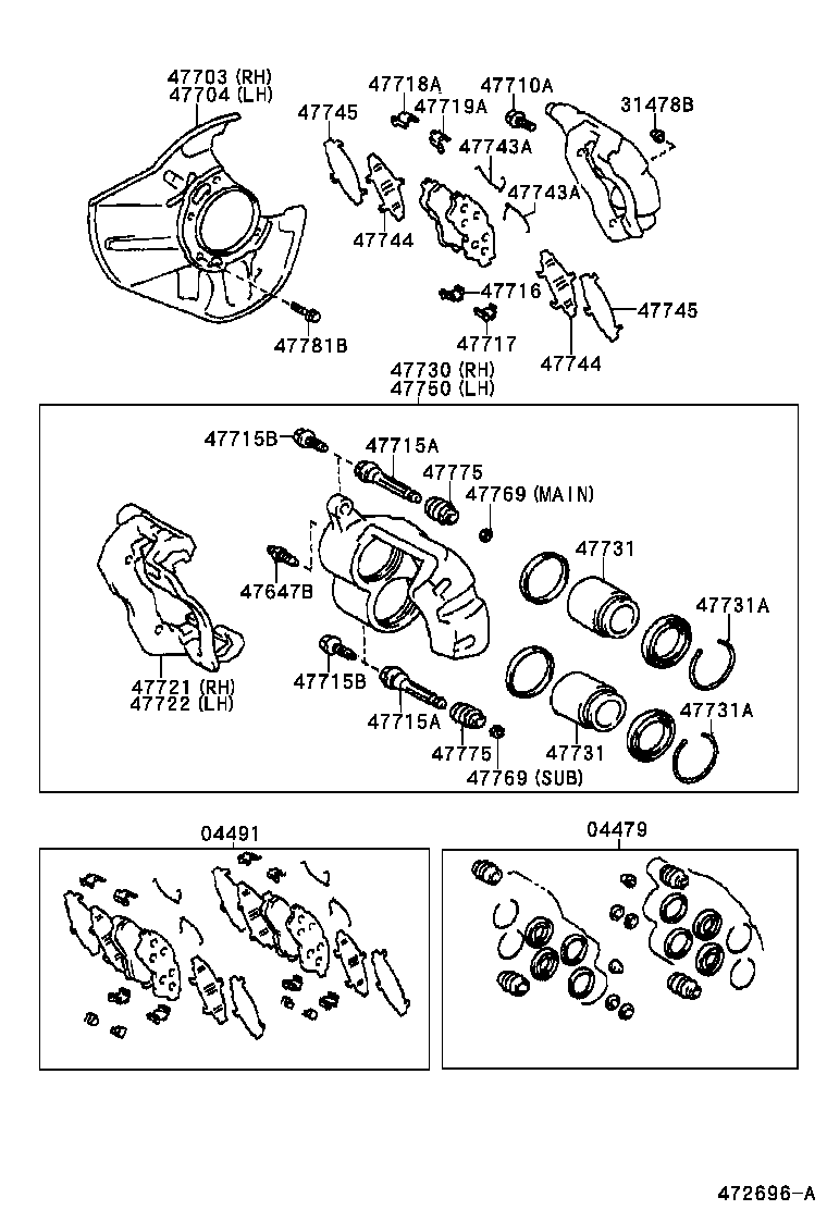 04491-30291 PAD KIT, DISC BRAKE, FRONT product image
