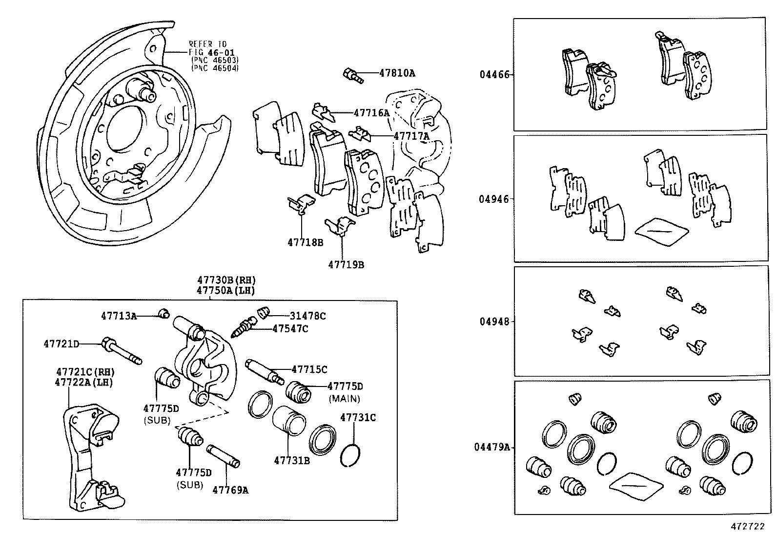 04466-33150 PAD KIT, DISC BRAKE, REAR product image