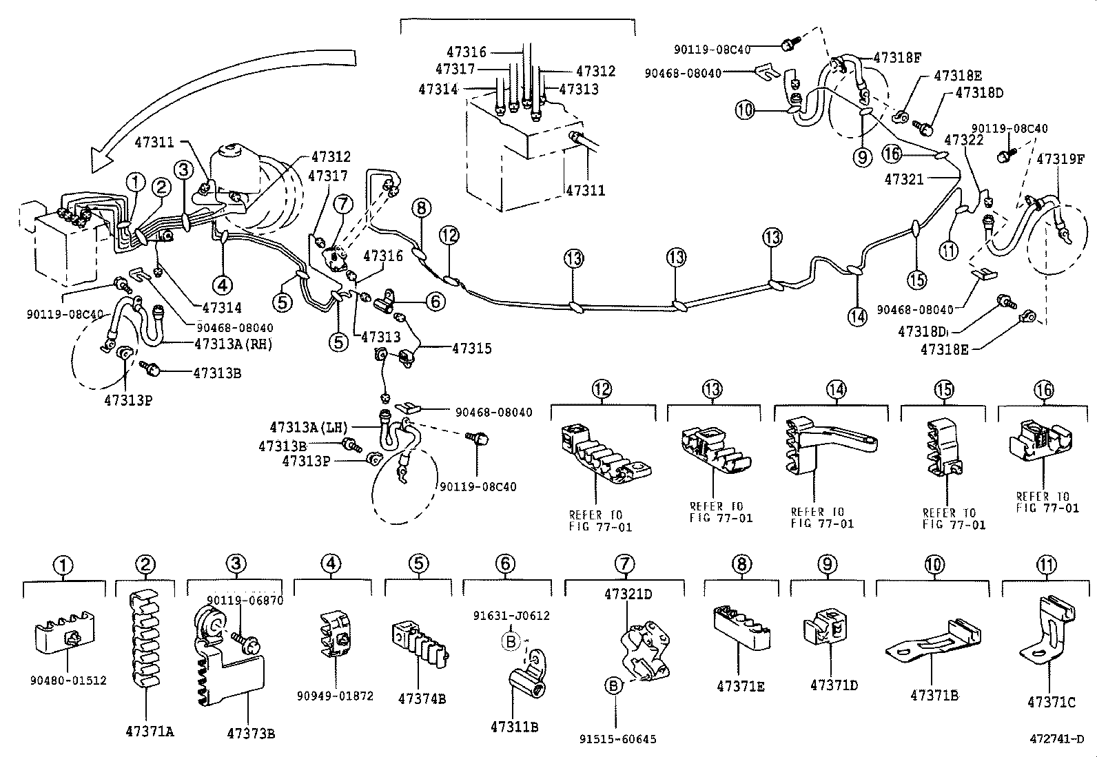 44572-33020 HOSE, BRAKE ACTUATOR, NO.2 product image