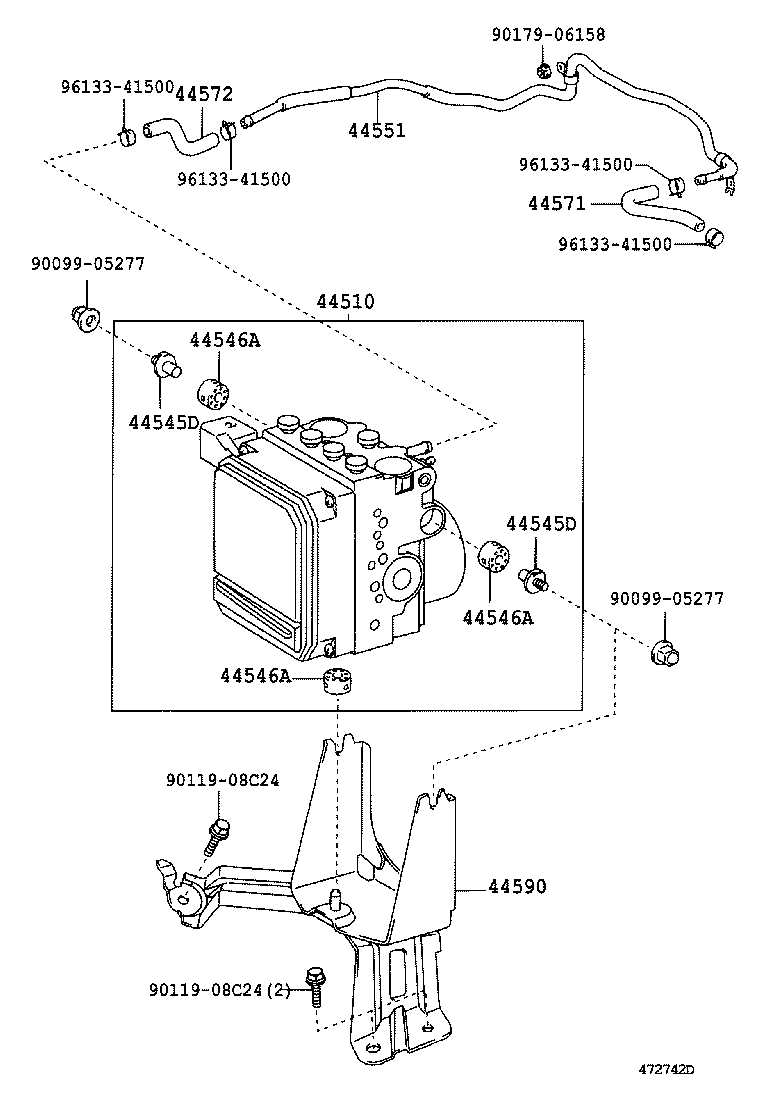 44572-33020 HOSE, BRAKE ACTUATOR, NO.2 product image
