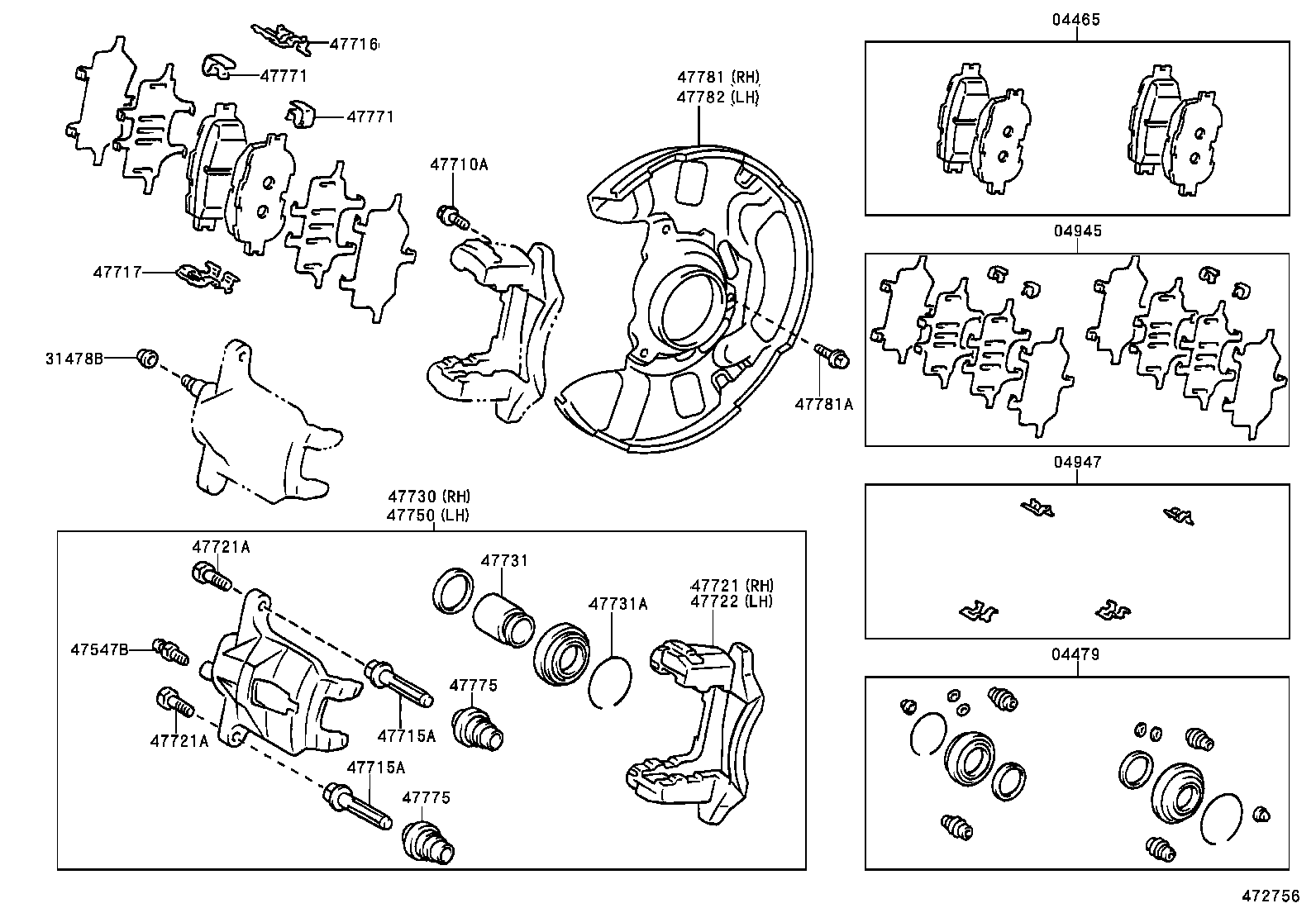 04466-02110 PAD KIT, DISC BRAKE, FRONT product image