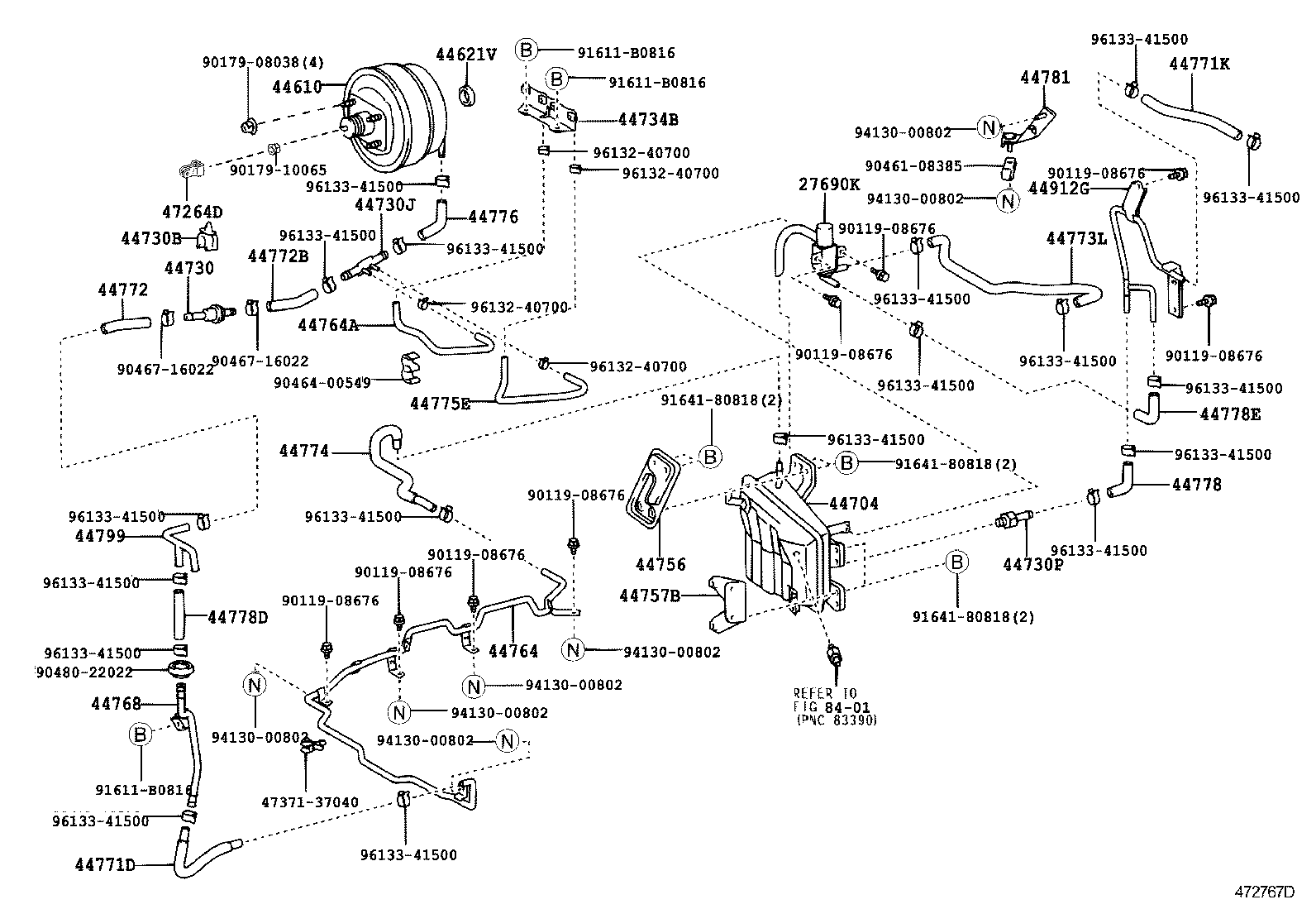 44771-37200 HOSE, VACUUM TUBE TO VACUUM PUMP product image