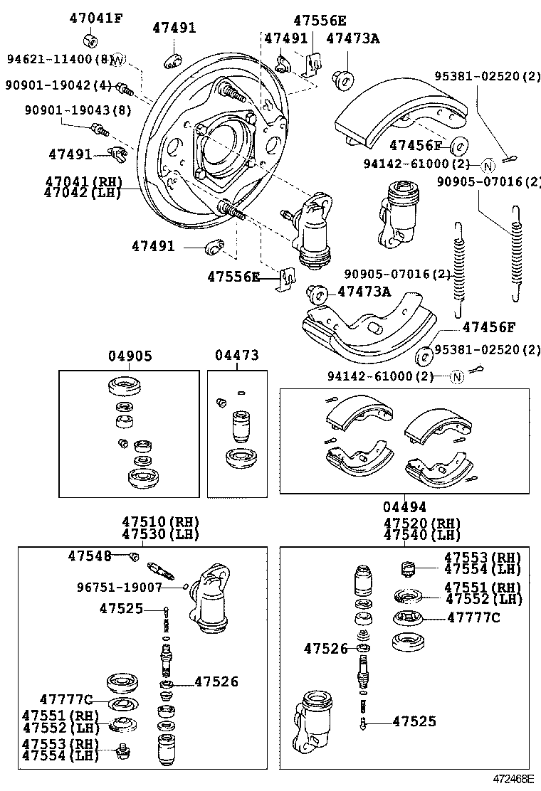 04469-37110 CYLINDER KIT, FRONT WHEEL product image