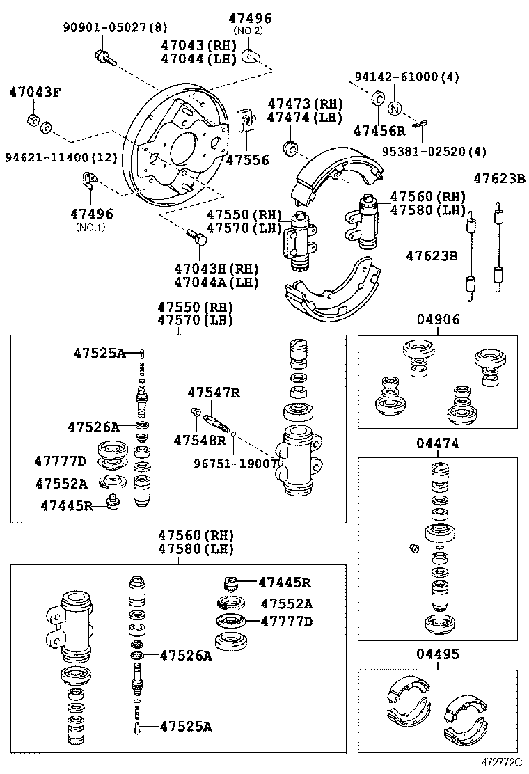 04468-37200 CYLINDER KIT, REAR WHEEL product image