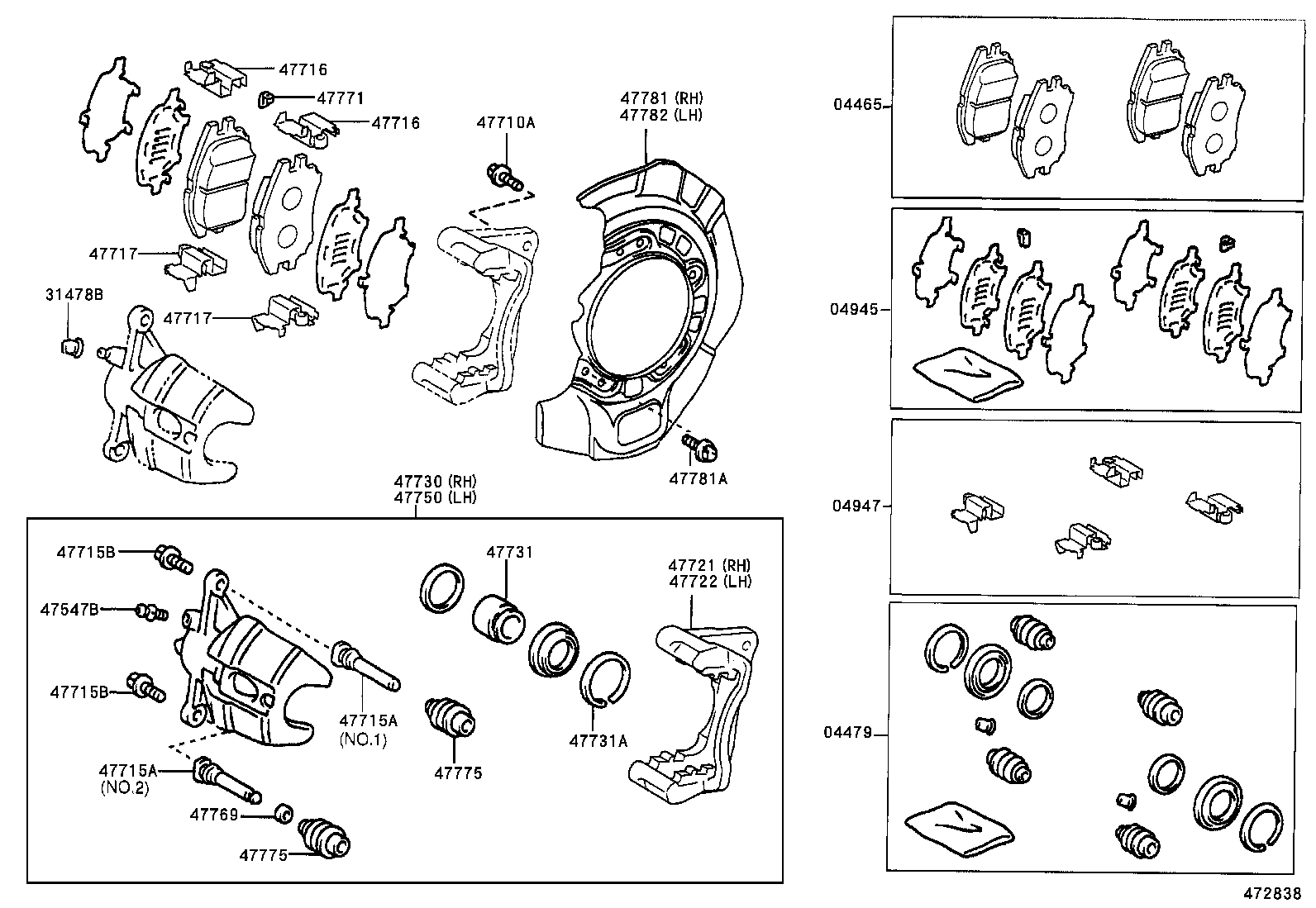 04465-48010 PAD KIT, DISC BRAKE, FRONT product image