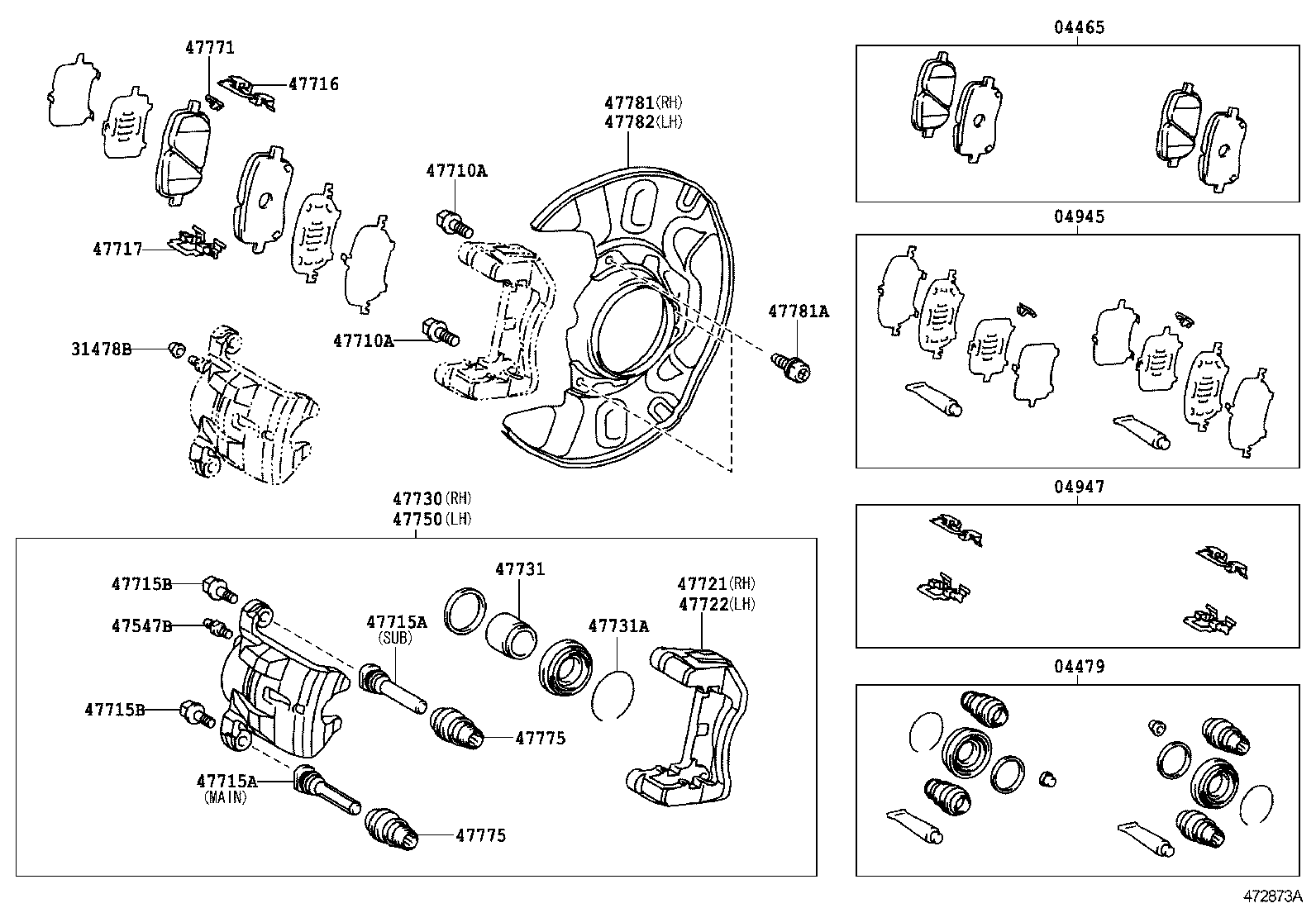 04947-02130 FITTING KIT, DISC BRAKE, FRONT product image