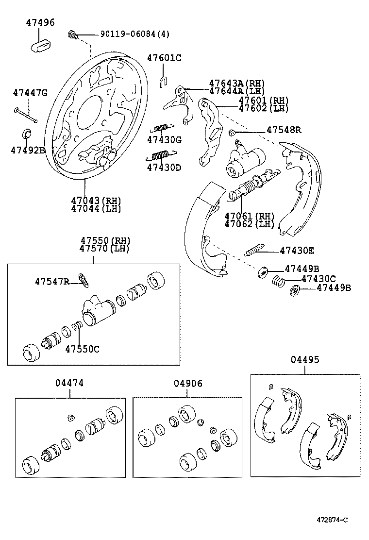 04941-02050 SPRING KIT, REAR BRAKE SHOE HOLD DOWN product image