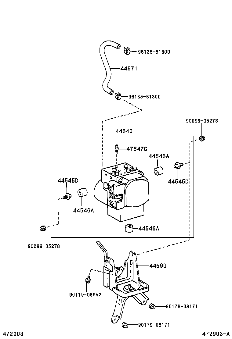 44590-40020 BRACKET ASSY, BRAKE ACTUATOR product image