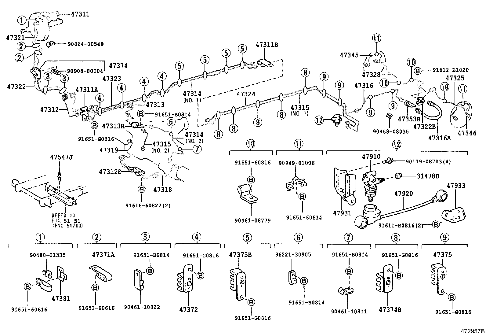 47321-36310 TUBE, REAR BRAKE, NO.1 product image