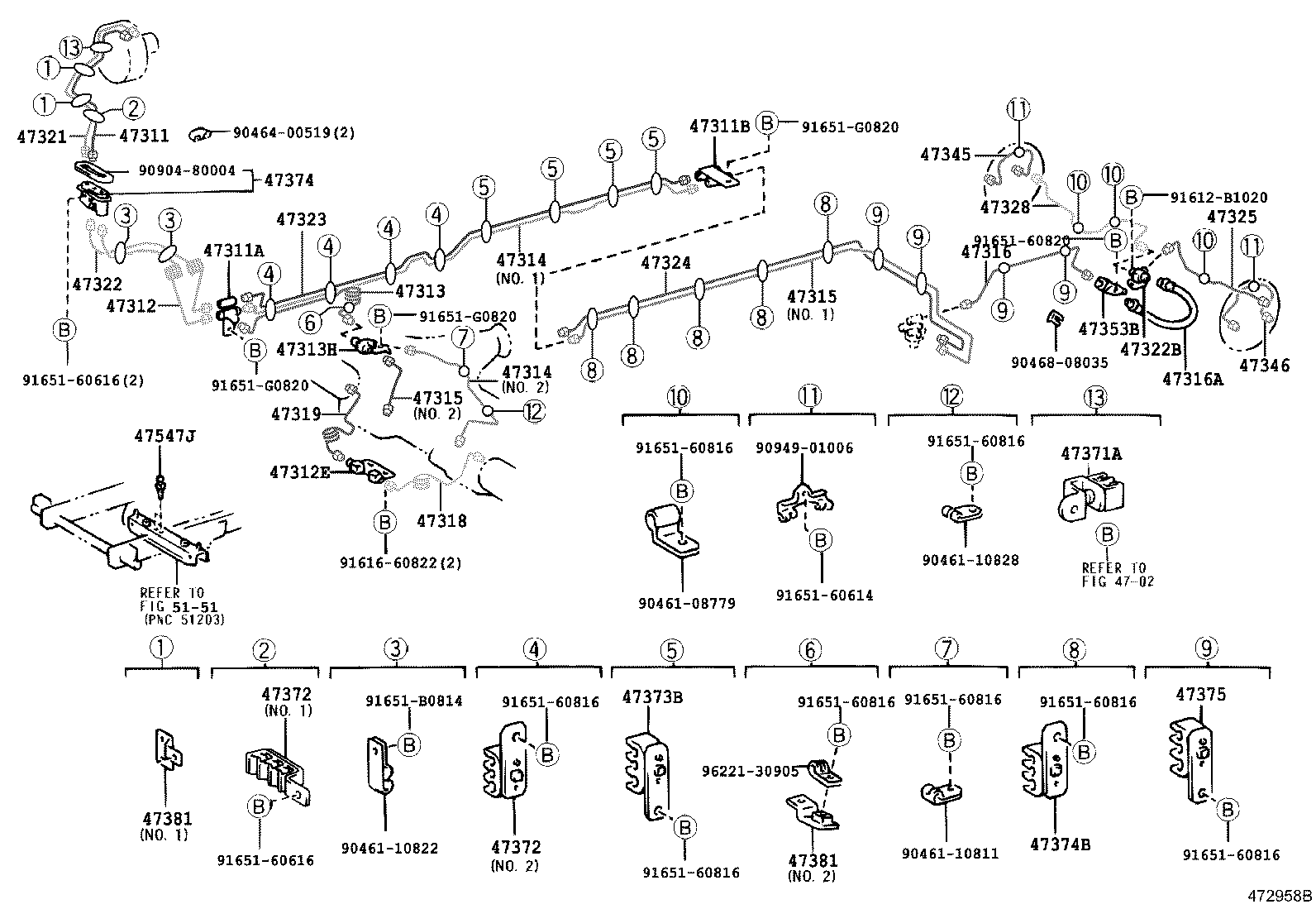 47321-36310 TUBE, REAR BRAKE, NO.1 product image