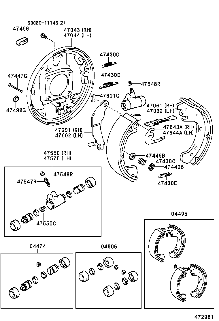 47550-02100 CYLINDER ASSY, REAR WHEEL BRAKE(FOR RH, FRONT OR UPPER) product image