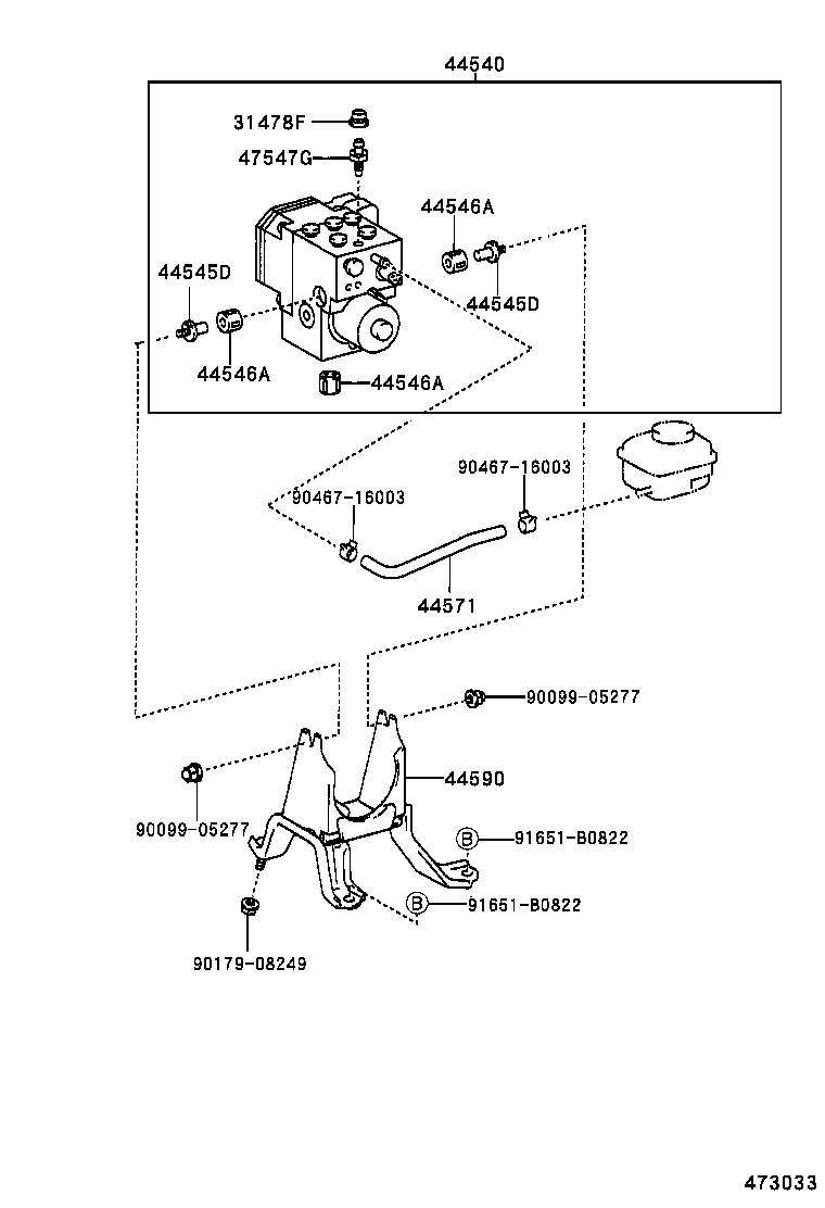 44590-48010 BRACKET ASSY, BRAKE ACTUATOR product image