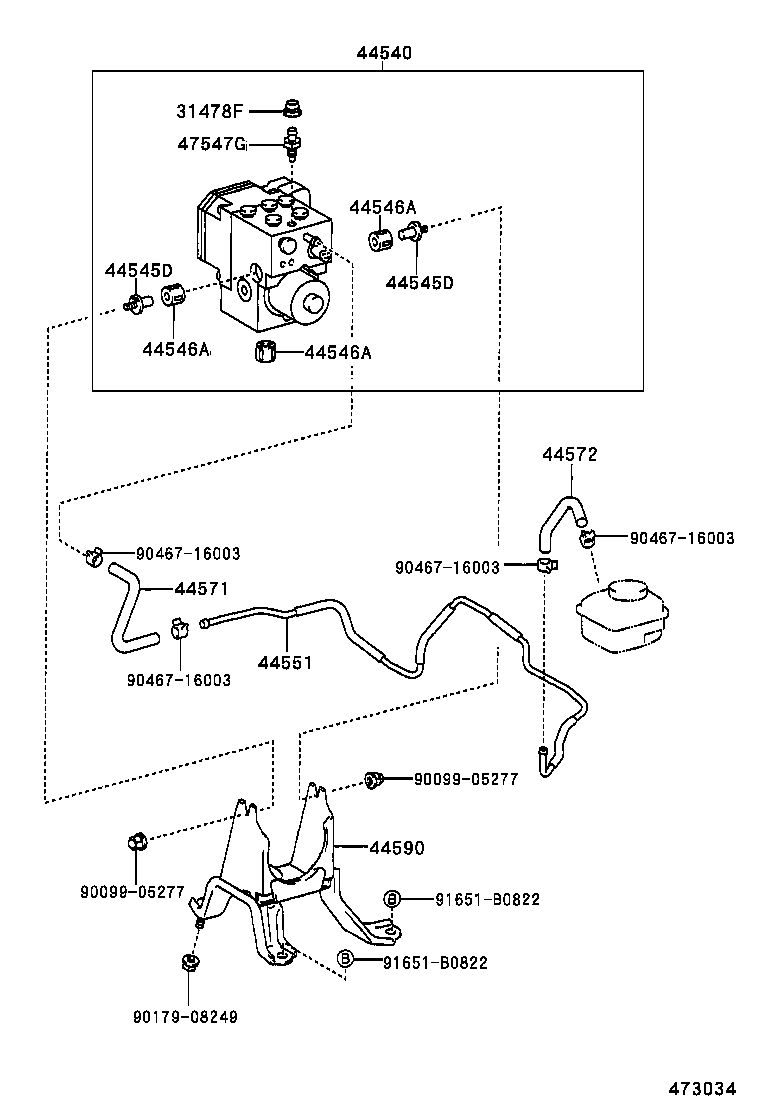 44590-48010 BRACKET ASSY, BRAKE ACTUATOR product image
