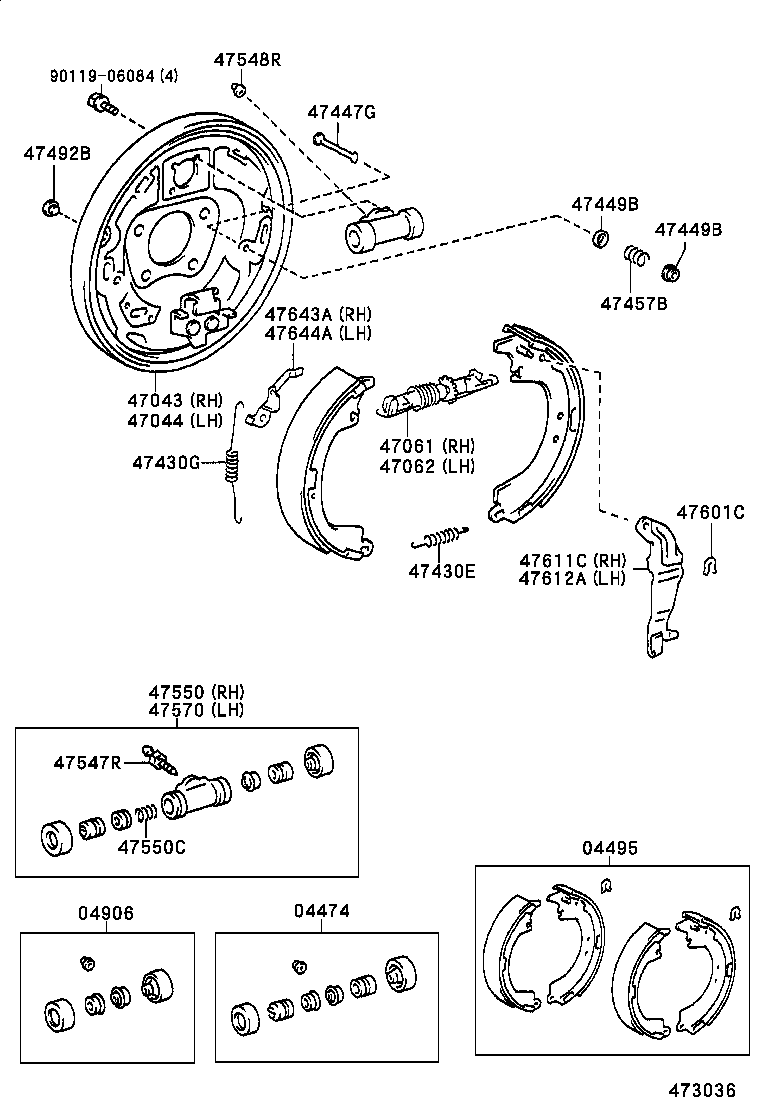 04474-42020 CYLINDER KIT, REAR WHEEL product image