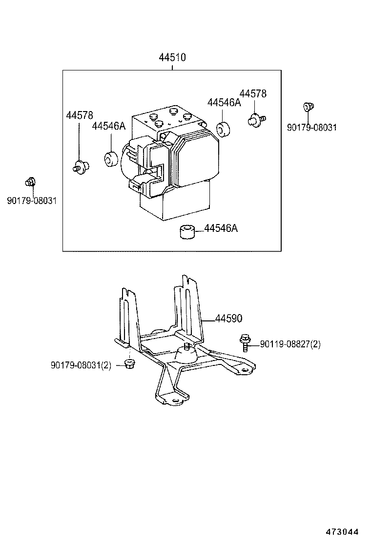 44590-33050 BRACKET ASSY, BRAKE ACTUATOR product image