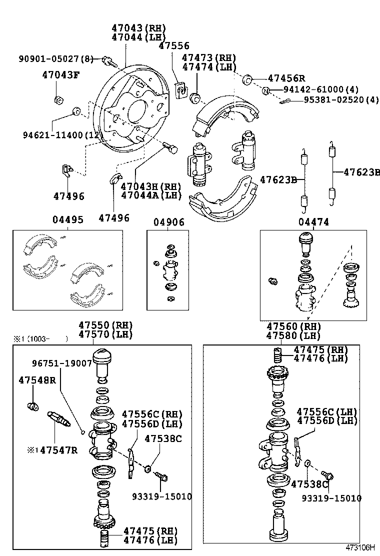 04468-37200 CYLINDER KIT, REAR WHEEL product image