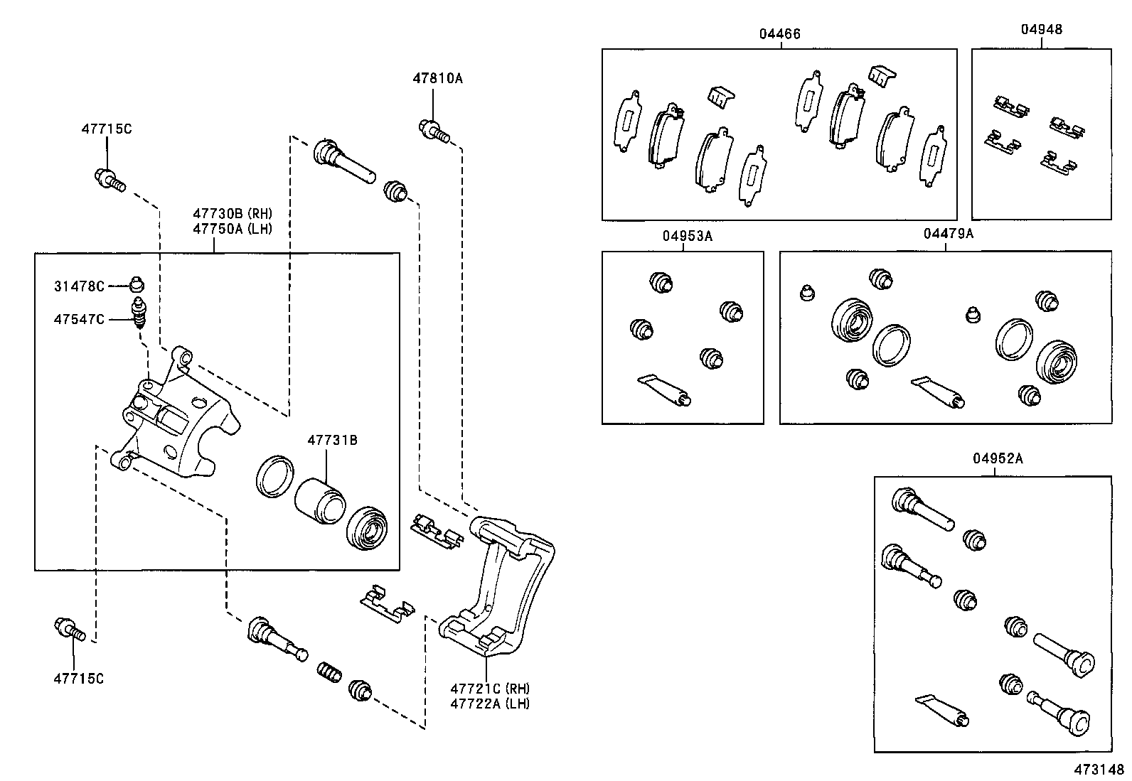 04466-02030 PAD KIT, DISC BRAKE, REAR product image