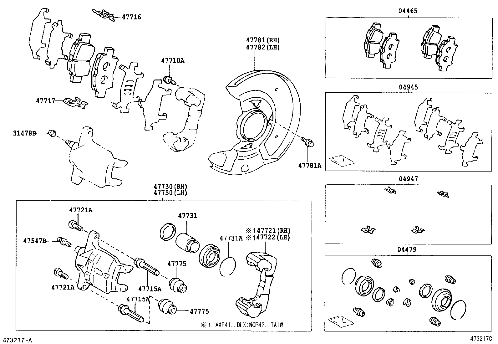 04465-0D030 PAD KIT, DISC BRAKE, FRONT product image