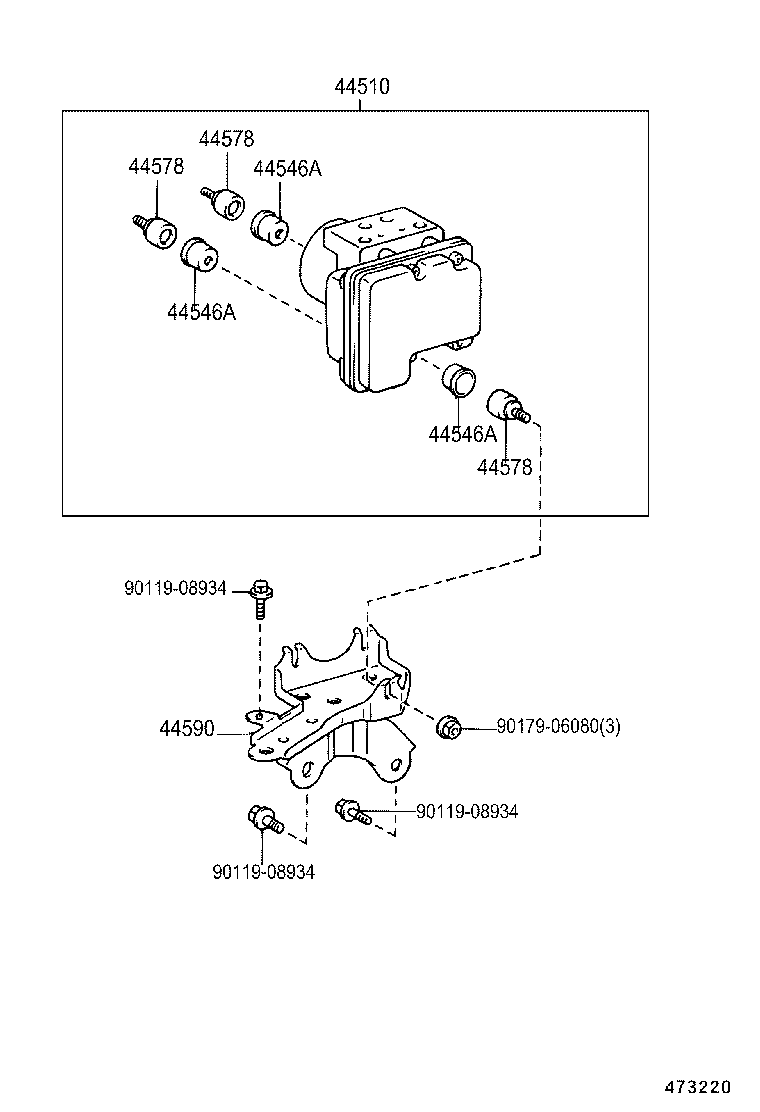 44590-0D020 BRACKET ASSY, BRAKE ACTUATOR product image