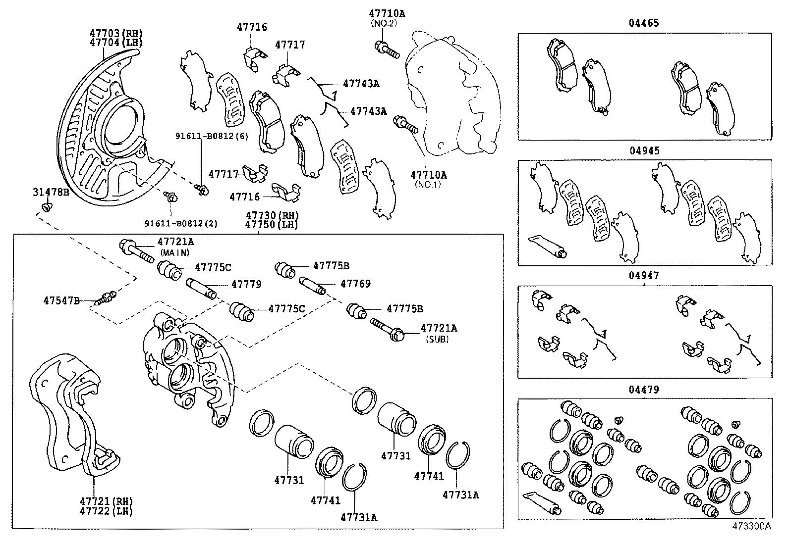 04465-37030 PAD KIT, DISC BRAKE, FRONT product image