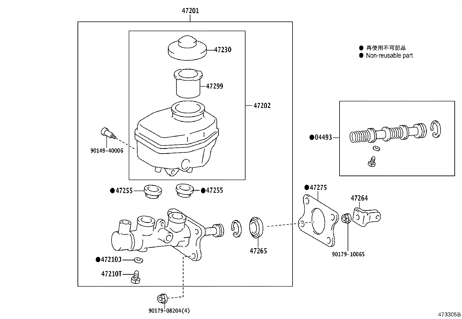 47220-43060 RESERVOIR SUB-ASSY, BRAKE MASTER CYLINDER product image