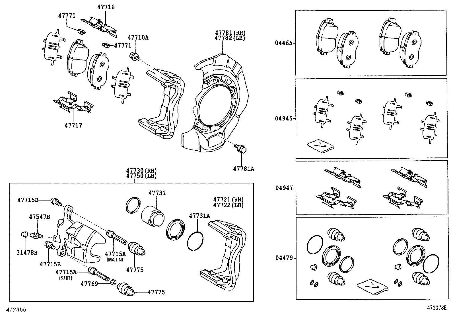 04478-08110 CYLINDER KIT, DISC BRAKE, FRONT product image